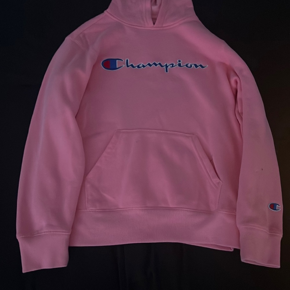 pink champion hoodie